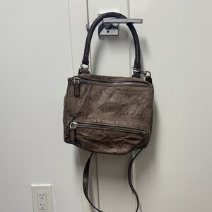 Givenchy Distressed Brown Leather Shoulder Bag